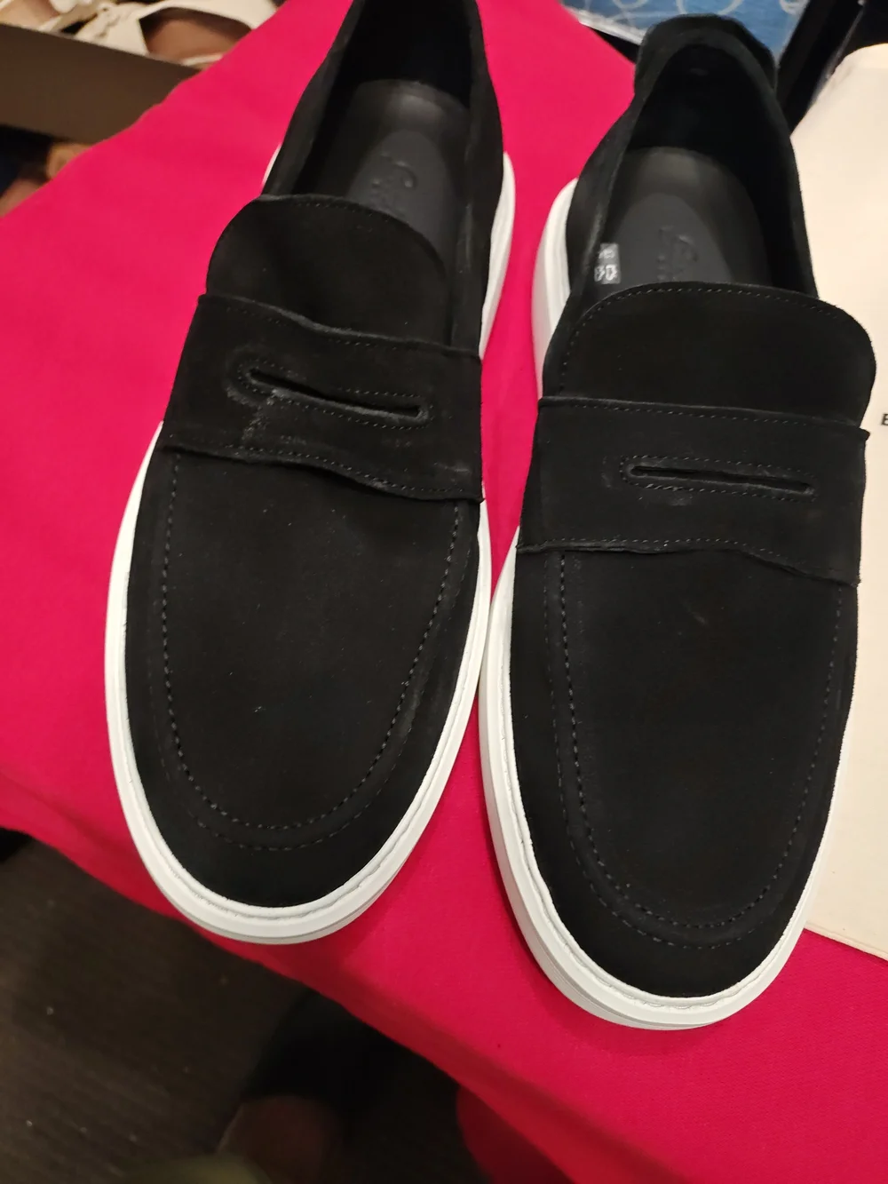 Good Man Brand Black Slip-On Loafers with White Sole Size 11